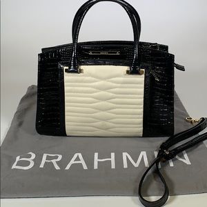 Brahmin Greta Satchel Creme